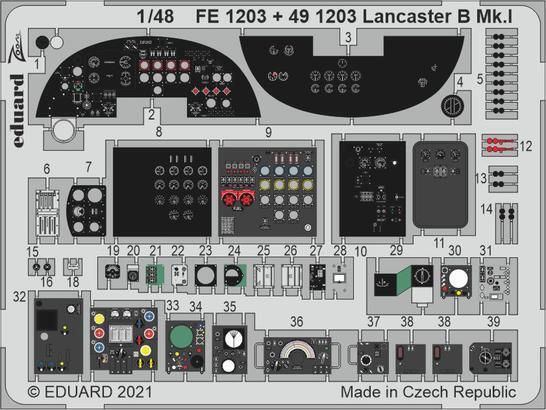 ED491203 Eduard 1/48 Lancaster B Mk.I cockpit Photo etched set