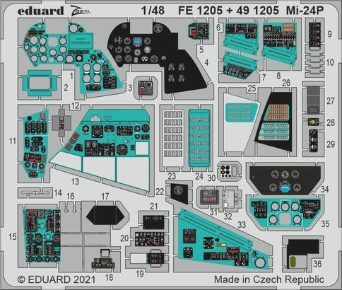 ED491205 Eduard 1/48 Mi-24P interior Photo etched set