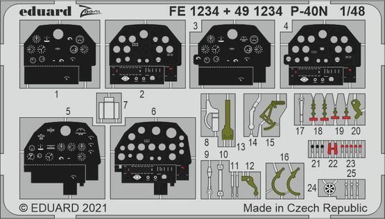 ED491234 Eduard 1/48 P-40N (Academy) Photo Etch Set [491234] Eduard