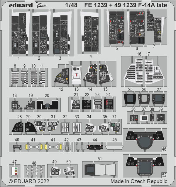 ED491239 Eduard 1/48 F-14A late interior Photo etched set for Tamiya [491239]