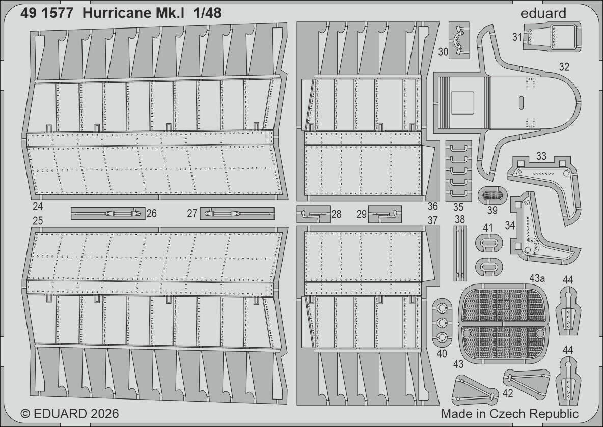 Eduard 1/48 Hurricane Mk.I Photo Etch Set for Arma Hobby