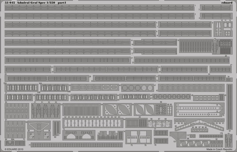 ED53045 Eduard 1/350 Admiral Graf Spee Photo Etched Set (Trumpeter) Eduard