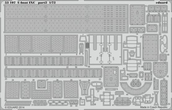 ED53107 Eduard Revell 1/72 U-boat IXC part 2 Photo etched parts