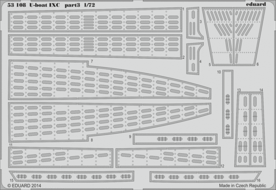 ED53108 Eduard Revell 1/72 U-boat IXC part 3 Photo etched parts