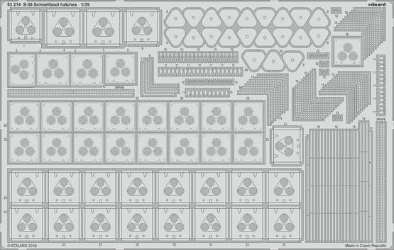ED53214 Eduard Italeri 1/35 S-38 Schnellboot hatches Photo etched parts