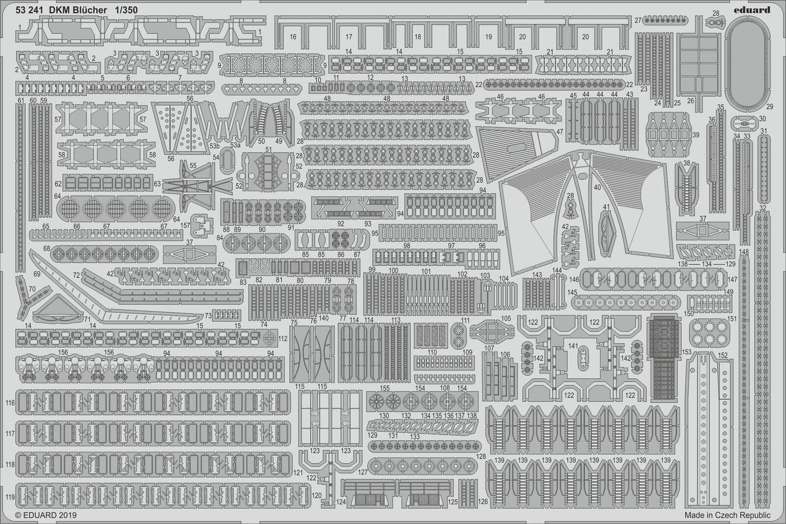 ED53241 Eduard 1/350 DKM Bl¼cher Photo-etch set (Trumpeter) Eduard
