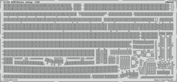 ED53242 Eduard 1/350 DKM Bl¼cher railings Photo-etch set (Trumpeter)