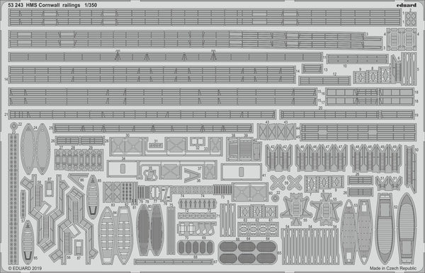 ED53243 Eduard 1/350 HMS Cornwall railings Photo etched parts