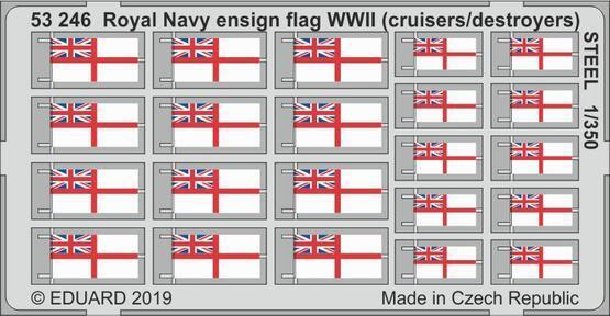 ED53246 Eduard 1/350 Royal Navy ensign flag WWII (cruisers/ destroyers) STEEL Photo etched parts