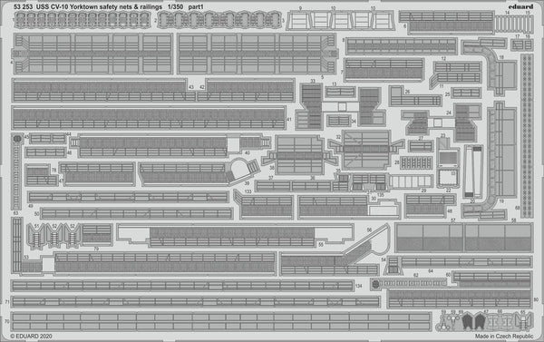 ED53253 Eduard 1/350 USS CV-10 Yorktown safety nets & railings Photo etched parts