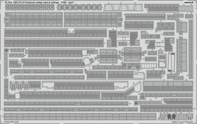ED53253 Eduard 1/350 USS CV-10 Yorktown safety nets & railings Photo etched parts