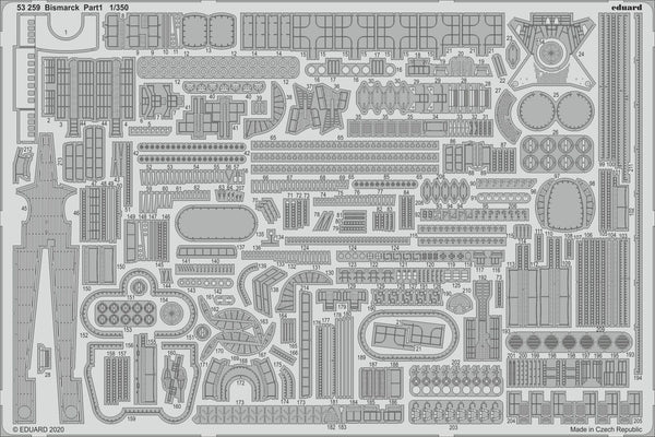 ED53259 Eduard 1/350 Bismarck part 1 Photo etched set