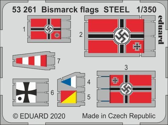 ED53261 Eduard 1/350 Bismarck flags STEEL Photo etched parts [53261] Eduard