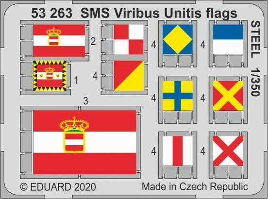ED53263 Eduard 1/350 SMS Viribus Unitis flags STEEL Photo etched parts for Trumpeter Eduard