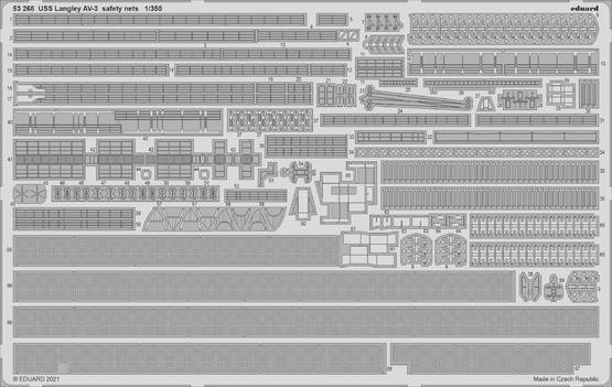 ED53268 Eduard 1/350 USS Langley AV-3 safety nets Photo etched set Eduard