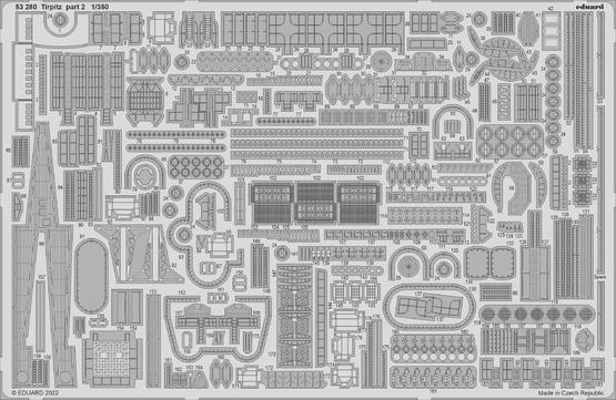 ED53280 Eduard 1/350 Tirpitz part 2 Photo etched parts [53280] Eduard