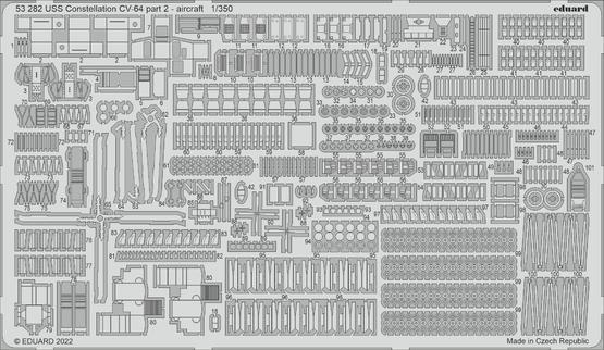 ED53282 Eduard 1/350 USS Constellation CV-64 (Trumpeter) Part 2 Aircraft Photo Etch Set [53282] Eduard