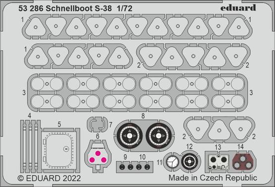 ED53286 Eduard 1/72 Schnellboot S-38 Photo etched set [53286] Eduard
