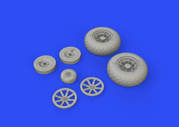 ED632143 Eduard 1/32 P-40N wheels Brassin (Trumpeter)