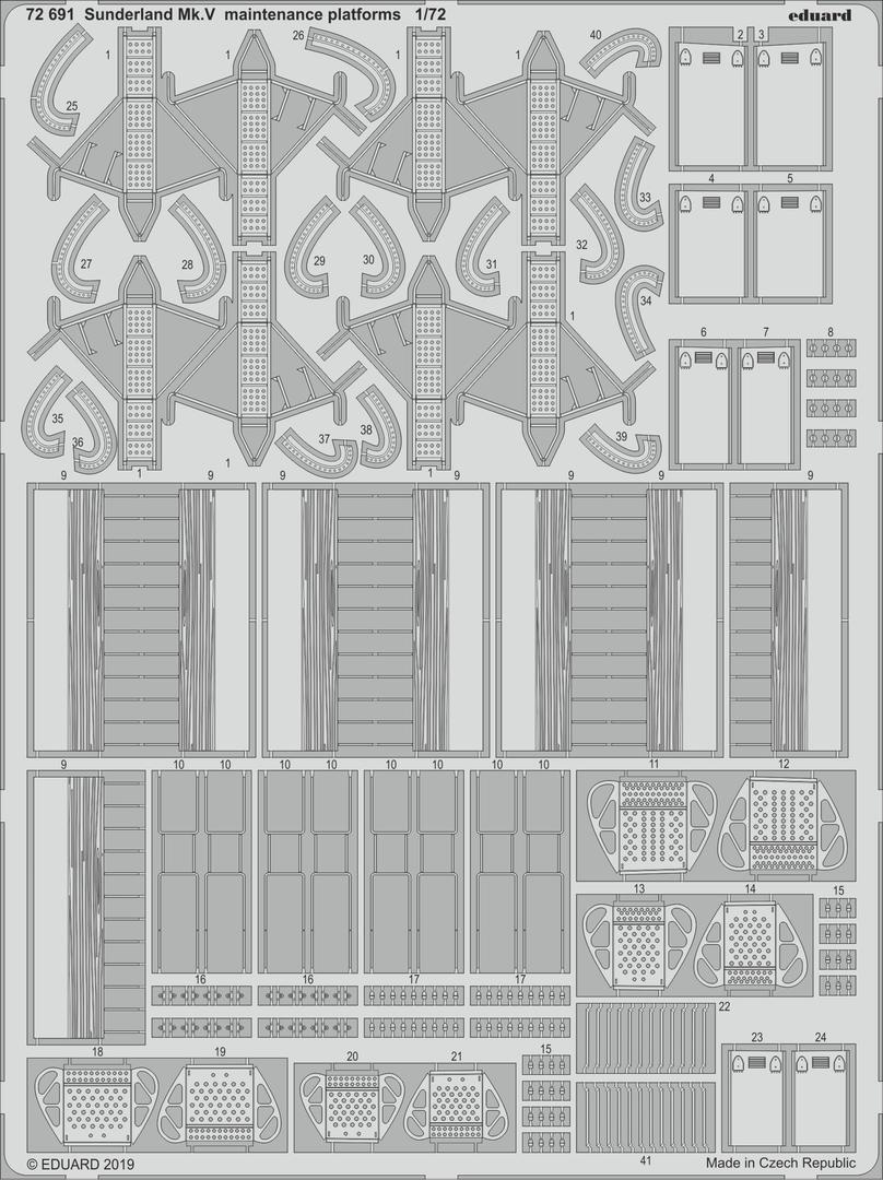 ED72691 Eduard 1/72 Sunderland Mk. V maintenance platforms Photo-etch set (Special Hobby) Eduard