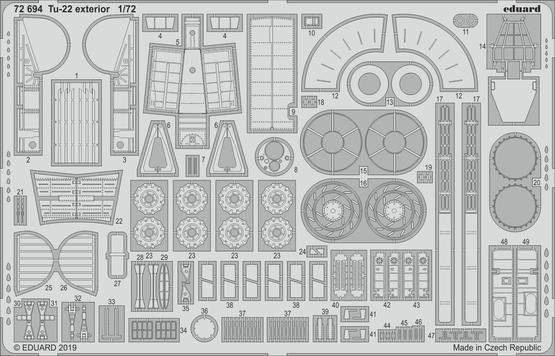 ED72694 Eduard 1/72 Tu-22 exterior Photo etched parts Eduard