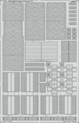 ED72724 Eduard 1/72 Stirling Mk. III wings bomb bays Photo etched parts [72724] Eduard