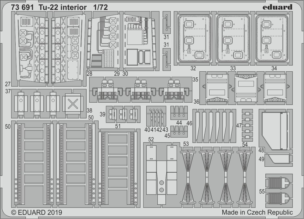 ED73691 Eduard 1/72 Tu-22 interior Photo etched parts Eduard