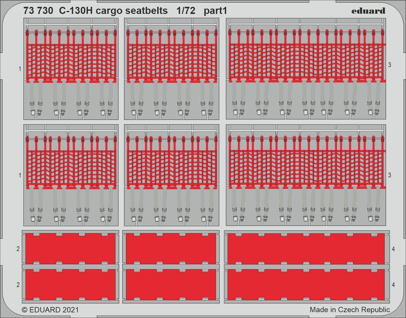 ED73730 Eduard 1/72 C-130H cargo seatbelts Photo etched parts Eduard
