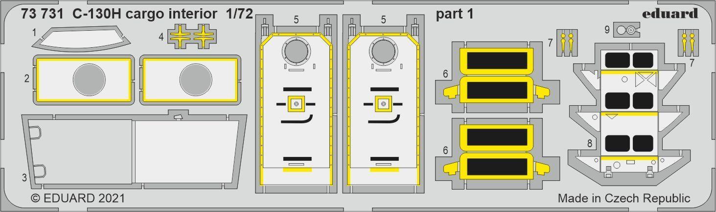 ED73731 Eduard 1/72 C-130H cargo interior Photo etched parts Eduard