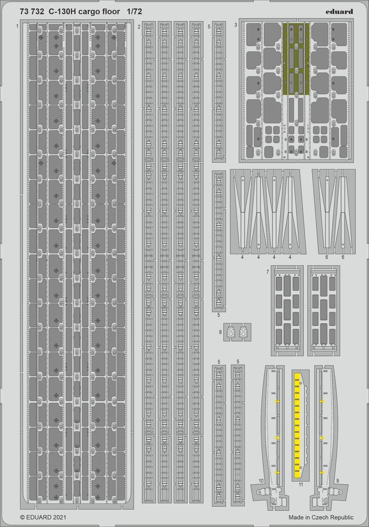 ED73732 Eduard 1/72 C-130H cargo floor Photo etched parts Eduard