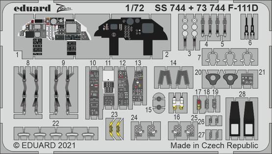 ED73744 Eduard 1/72 F-111D Photo etched set Eduard