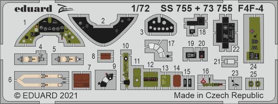 ED73755 Eduard 1/72 F4F-4 (Arma Hobby) Colour Photo Etch Set [73755] Eduard