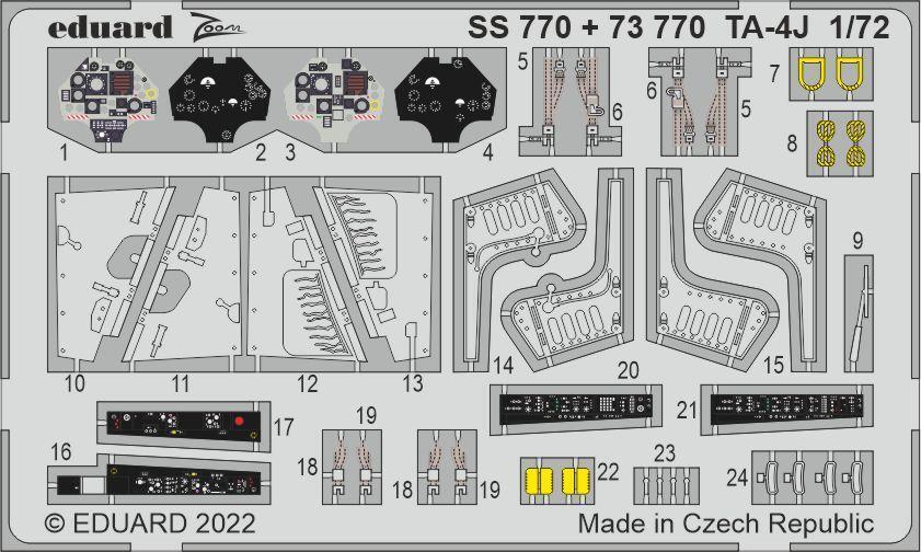 ED73770 Eduard 1/72 TA-4J Photo etched parts [73770] Eduard