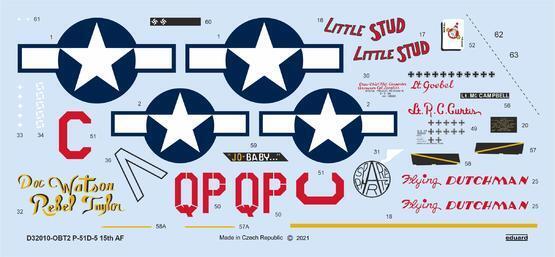 EDD32010 Eduard 1/32 P-51D-5 "15th AF" Decals Eduard