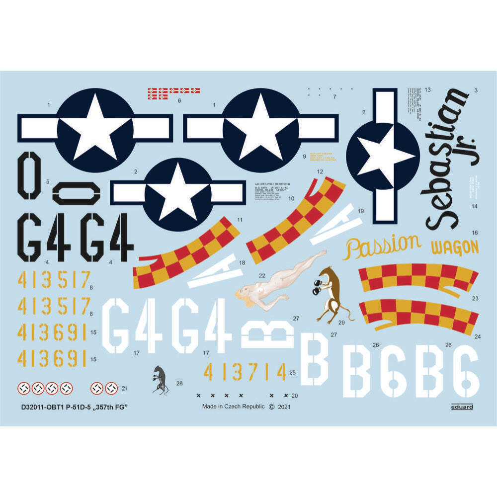 EDD32011 Eduard 1/32 P-51D-5 "357th FG" Decals Eduard