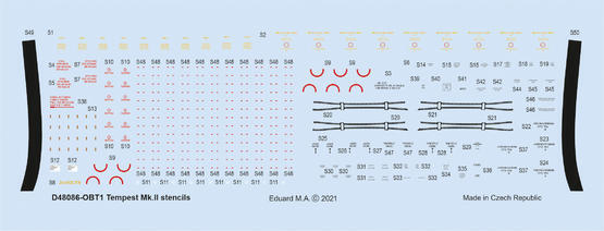 EDD48086 Eduard 1/48 Tempest Mk.II stencils Decals Eduard