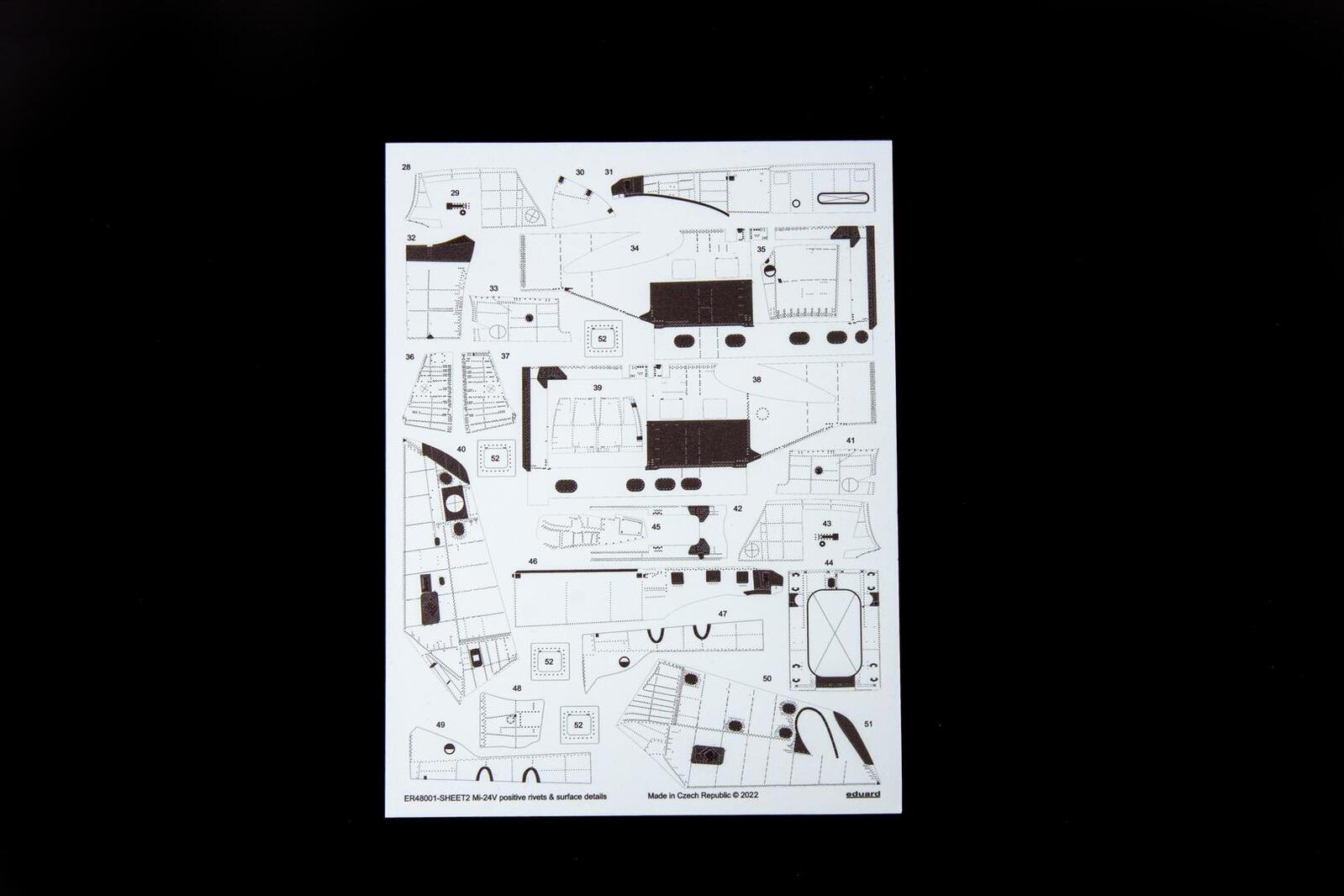 EDER48001 Eduard 1/48 Mi-24V positive rivets & surface details 3D Decals [ER48001] Eduard