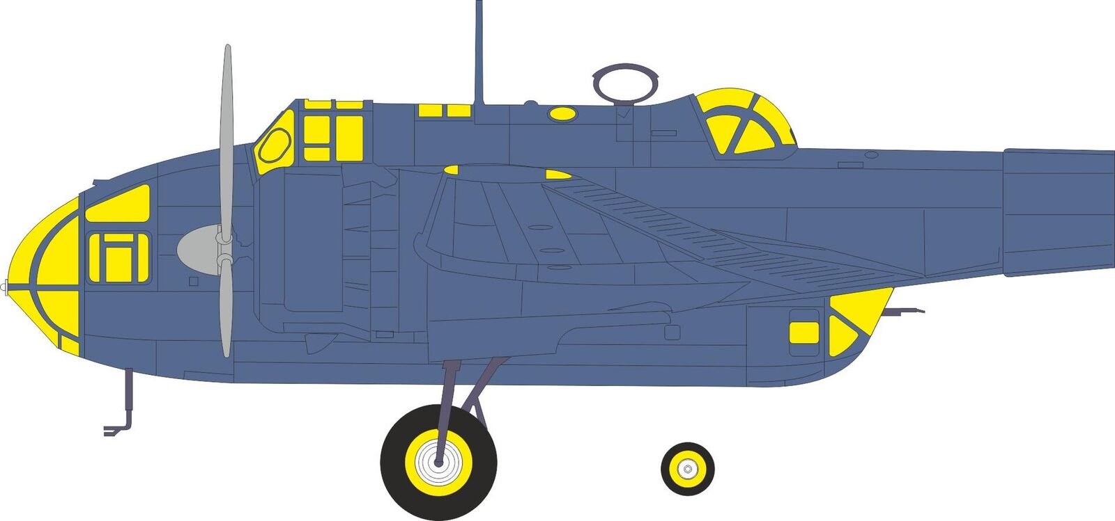 Eduard 1/48 Hampden TB Mk.I Torpedo Bomber Masking Sheet for ICM