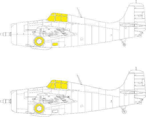 EDEX878 Eduard 1/48 F4F-3 Wildcat TFace Masks [EX878] Eduard