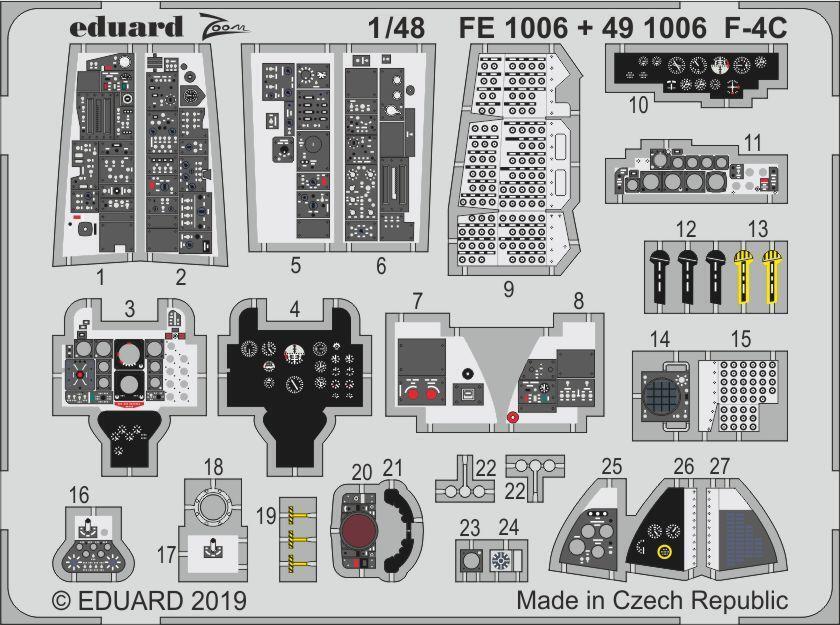 EDFE1006 Eduard 1/48 F-4C Photo-etch set (Academy) Eduard