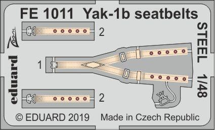 EDFE1011 Eduard 1/48 Yak-1b seatbelts STEEL Photo-etch set (Zvezda) Eduard