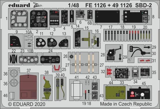 EDFE1126 Eduard 1/48 SBD-2 Zoom set for Academy [FE1126] Eduard