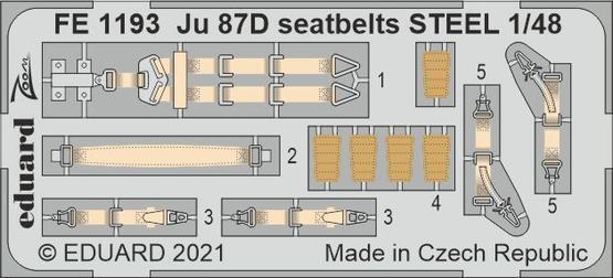 EDFE1193 Eduard 1/48 Ju 87D seatbelts STEEL Zoom set Eduard