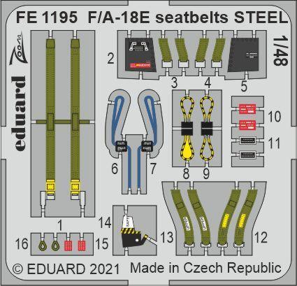 EDFE1195 Eduard 1/48 F/A-18E seatbelts STEEL Zoom set Eduard