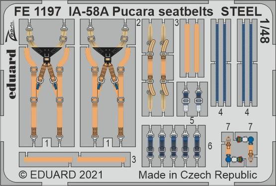 EDFE1197 Eduard 1/48 IA-58A Pucara seatbelts STEEL Zoom set Eduard