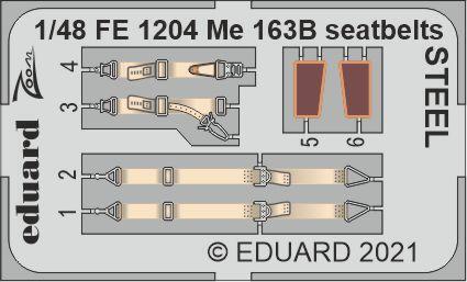 EDFE1204 Eduard 1/48 Me 163B seatbelts STEEL Zoom set Eduard