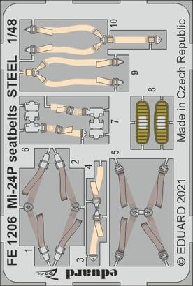 EDFE1206 Eduard 1/48 Mi-24P seatbelts STEEL Zoom set Eduard