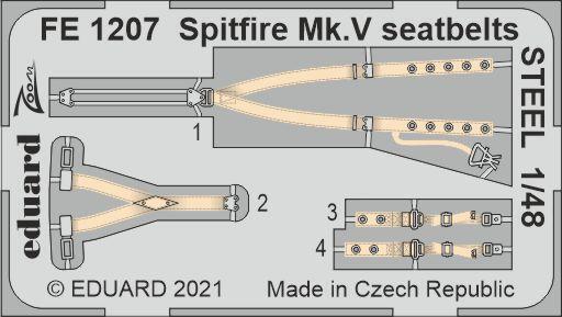 EDFE1207 Eduard 1/48 Spitfire Mk.V seatbelts STEEL Zoom set Eduard