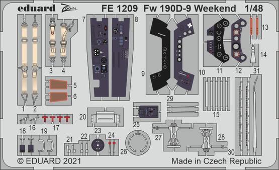 EDFE1209 Eduard 1/48 Fw 190D-9 Weekend Zoom set Eduard