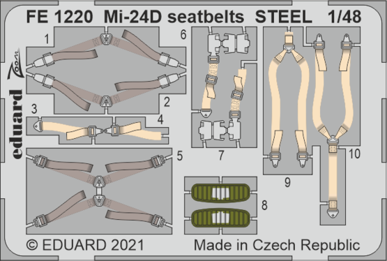 EDFE1220 Eduard 1/48 Mi-24D seatbelts STEEL Photo etched parts Eduard